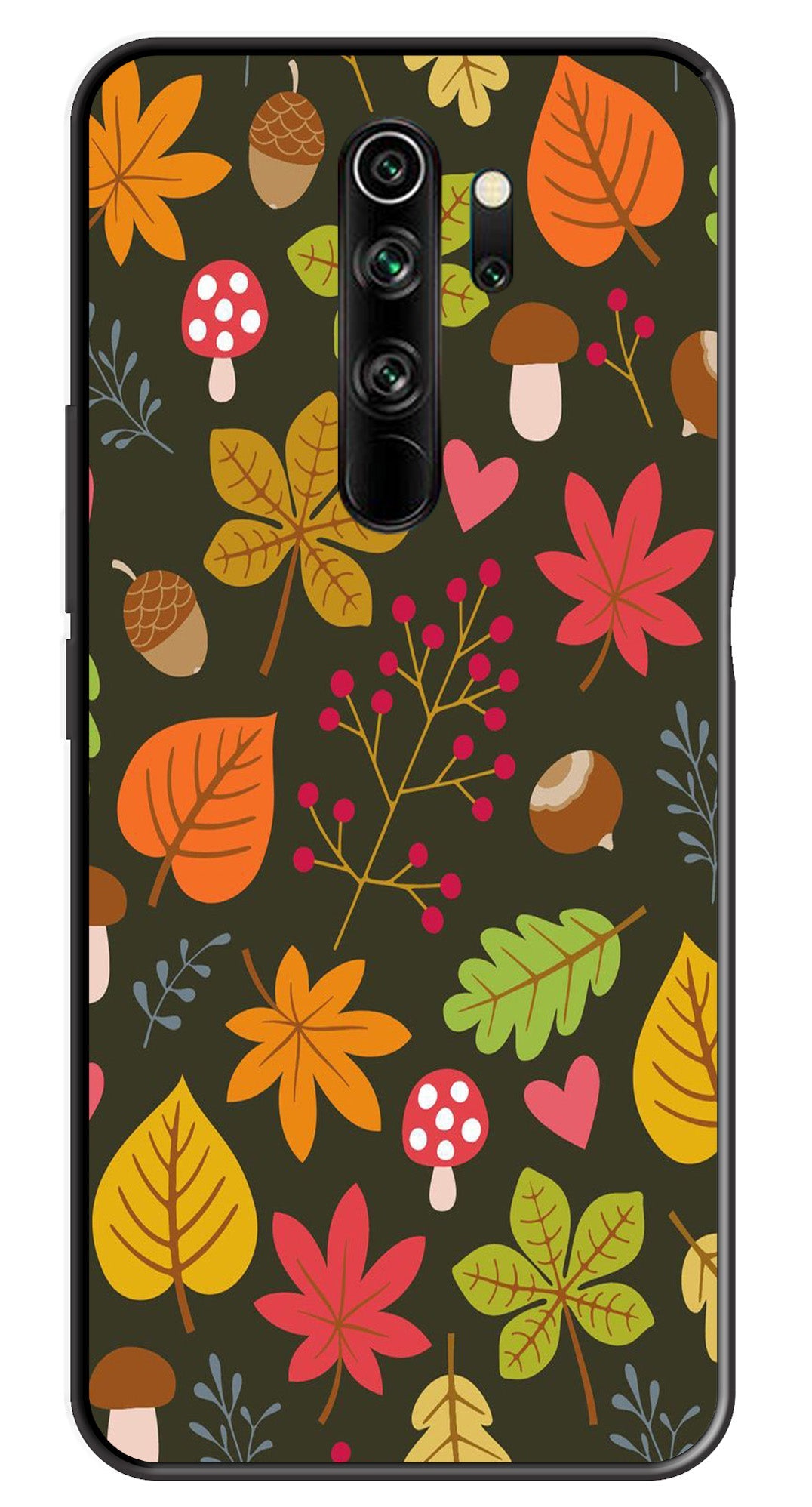 Leaves Design Metal Mobile Case for Redmi Note 8 Pro Leaves Design Metal Mobile Case for Redmi Note 8 Pro (Design No -51)
