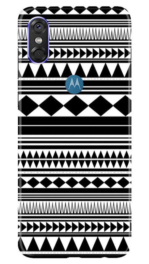 Black white Pattern Mobile Back Case for Moto P30 Play (Design - 5) Black white Pattern Case for Moto P30 Play