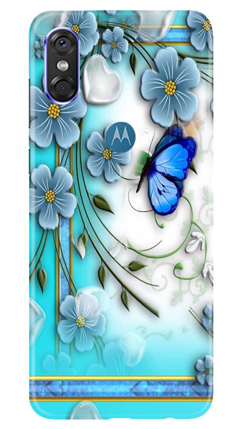 Blue Butterfly Mobile Back Case for Moto P30 Play (Design - 21) Blue Butterfly Case for Moto P30 Play
