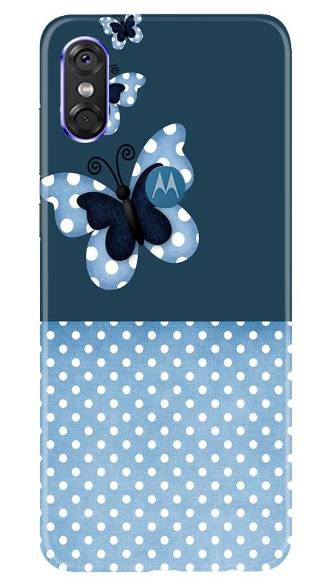 White dots Butterfly Mobile Back Case for Moto One (Design - 31) White dots Butterfly Case for Moto One