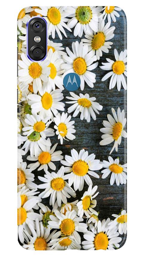 White flowers2 Mobile Back Case for Moto One (Design - 62) White flowers2 Case for Moto One