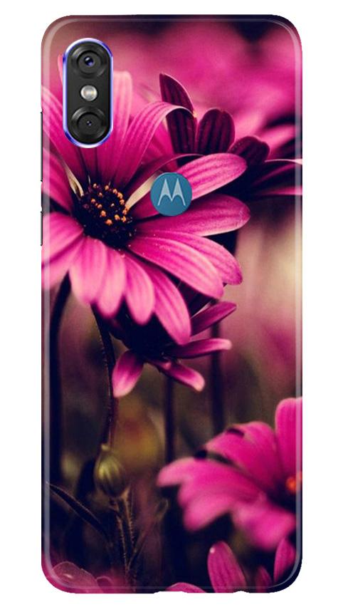 Purple Daisy Mobile Back Case for Moto One (Design - 65) Purple Daisy Case for Moto One