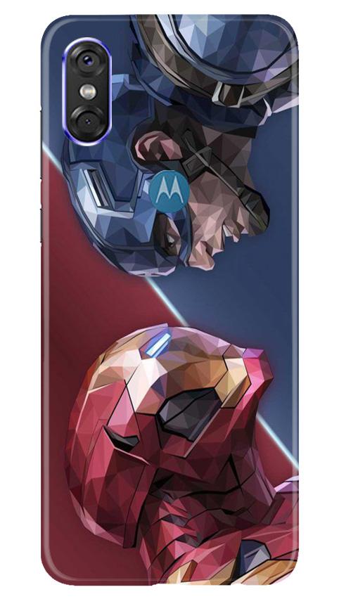 Ironman Captain America Mobile Back Case for Moto P30 Play (Design - 245) Ironman Captain America Case for Moto P30 Play (Design No. 245)