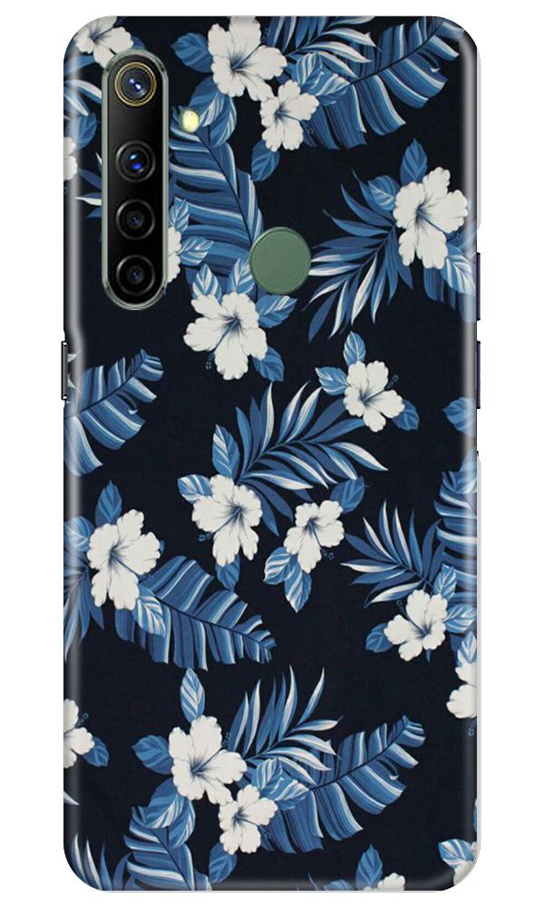 White flowers Blue Background2 Mobile Back Case for Realme Narzo 10 (Design - 15) White flowers Blue Background2 Case for Realme Narzo 10