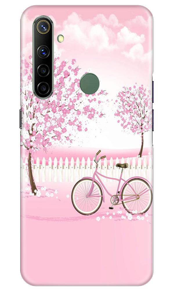 Pink Flowers Cycle Mobile Back Case for Realme Narzo 10 (Design - 102) Pink Flowers Cycle Case for Realme Narzo 10 (Design - 102)