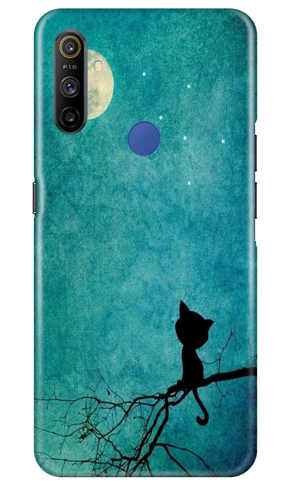 Moon cat Mobile Back Case for Realme Narzo 10a (Design - 70) Moon cat Case for Realme Narzo 10a