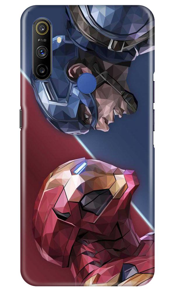Ironman Captain America Mobile Back Case for Realme Narzo 10a (Design - 245) Ironman Captain America Case for Realme Narzo 10a (Design No. 245)