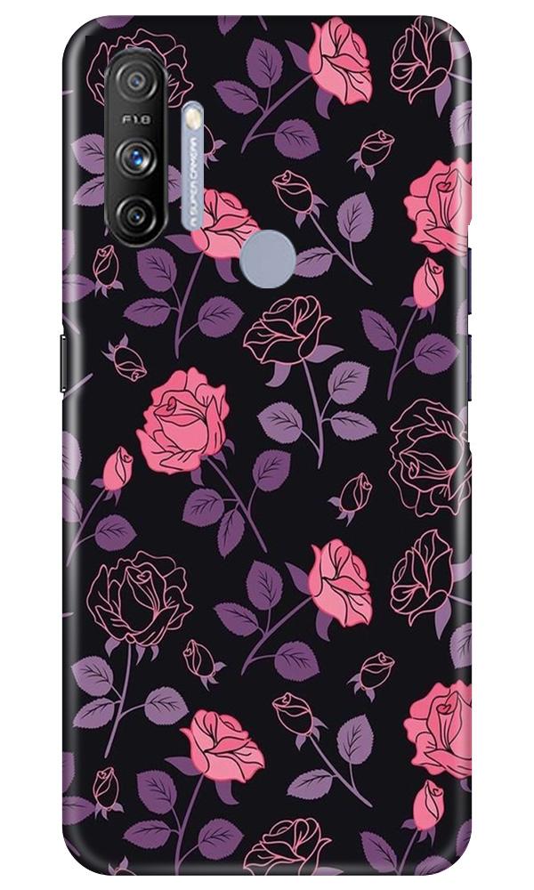 Rose Black Background Mobile Back Case for Realme Narzo 20A (Design - 27) Rose Black Background Case for Realme Narzo 20A