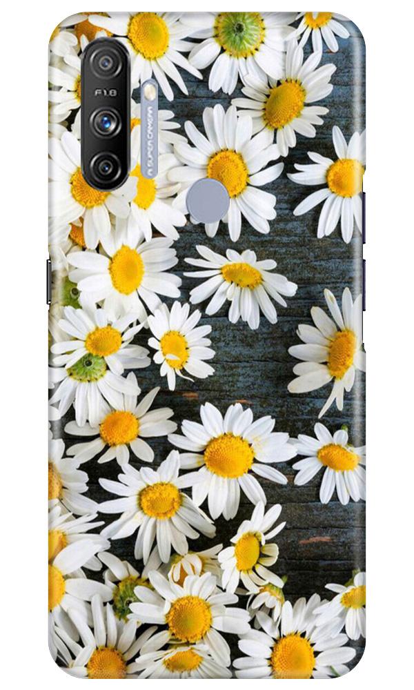 White flowers2 Mobile Back Case for Realme Narzo 20A (Design - 62) White flowers2 Case for Realme Narzo 20A
