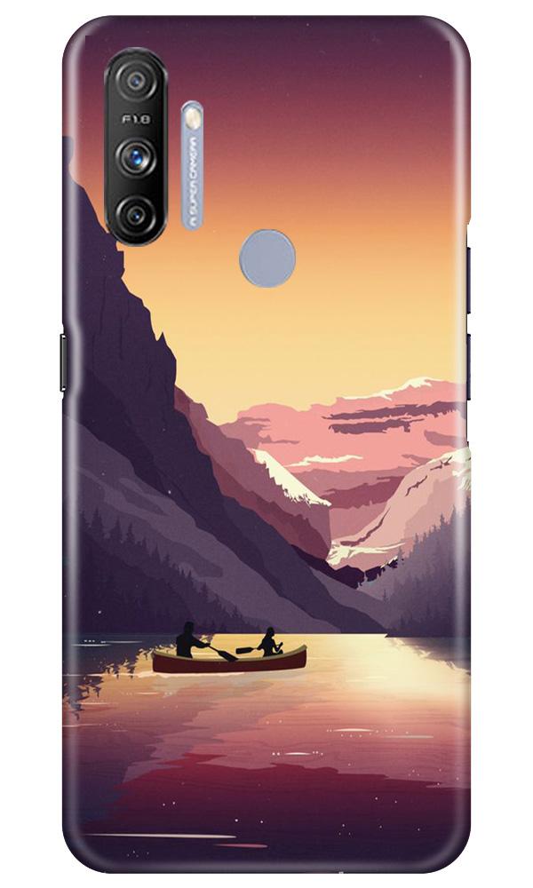 Mountains Boat Mobile Back Case for Realme Narzo 20A (Design - 181) Mountains Boat Case for Realme Narzo 20A (Design - 181)