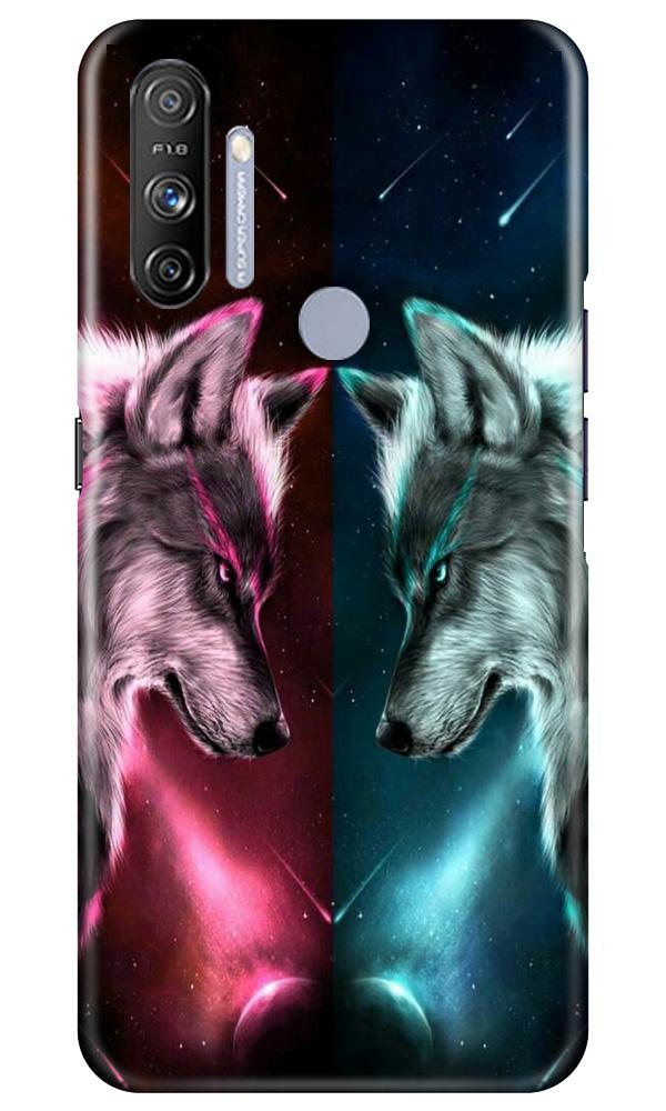 Wolf fight Mobile Back Case for Realme Narzo 20A (Design - 221) Wolf fight Case for Realme Narzo 20A (Design No. 221)
