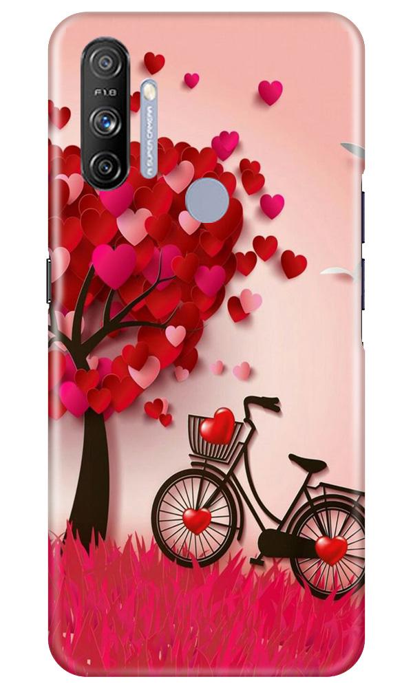 Red Heart Cycle Mobile Back Case for Realme Narzo 20A (Design - 222) Red Heart Cycle Case for Realme Narzo 20A (Design No. 222)