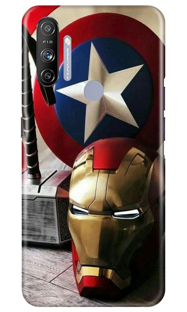 Ironman Captain America Mobile Back Case for Realme Narzo 20A (Design - 254) Ironman Captain America Case for Realme Narzo 20A (Design No. 254)
