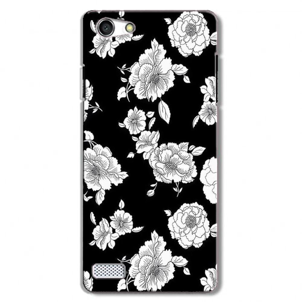 White flowers Black Background Case for Oppo Neo 7 White flowers Black Background Case for Oppo Neo 7