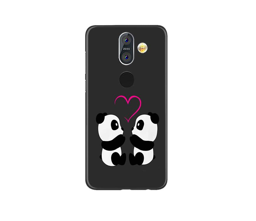 Panda Love Mobile Back Case for Nokia 8.1 (Design - 398) Panda Love Mobile Back Case for Nokia 8.1 (Design - 398)