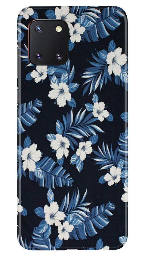 White flowers Blue Background2 Mobile Back Case for Samsung Note 10 Lite (Design - 15) White flowers Blue Background2 Case for Samsung Note 10 Lite
