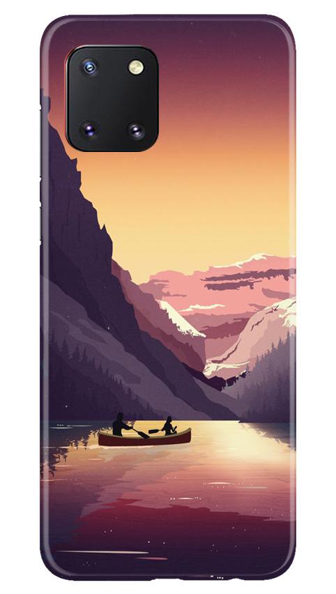 Mountains Boat Mobile Back Case for Samsung Note 10 Lite (Design - 181) Mountains Boat Case for Samsung Note 10 Lite (Design - 181)