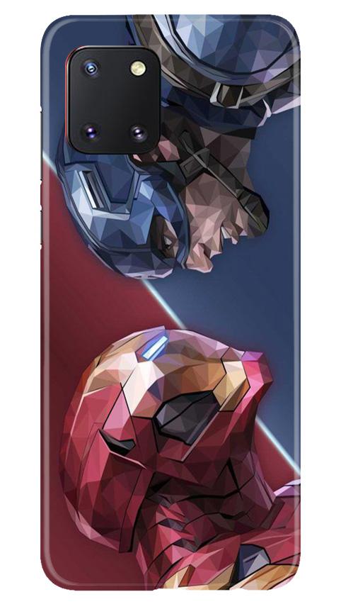Ironman Captain America Mobile Back Case for Samsung Note 10 Lite (Design - 245) Ironman Captain America Case for Samsung Note 10 Lite (Design No. 245)