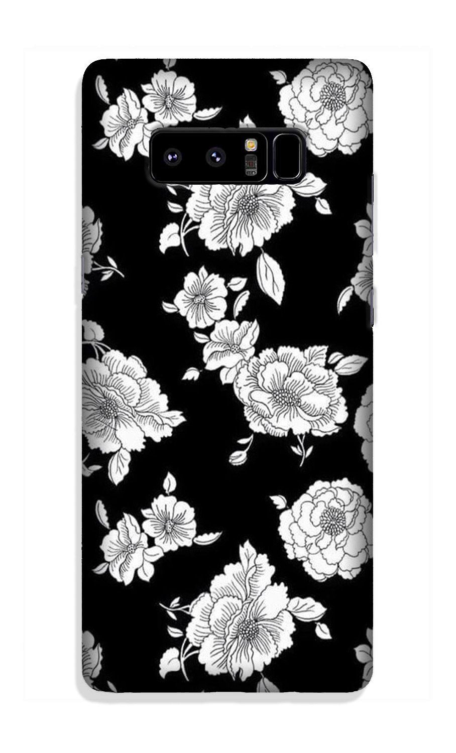 White flowers Black Background Case for Galaxy Note 8 White flowers Black Background Case for Galaxy Note 8