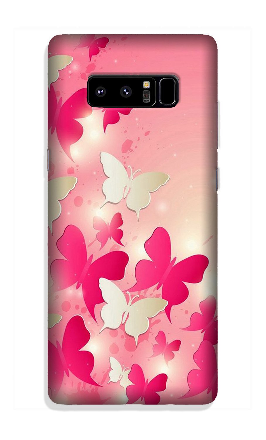 White Pick Butterflies Case for Galaxy Note 8 White Pick Butterflies Case for Galaxy Note 8