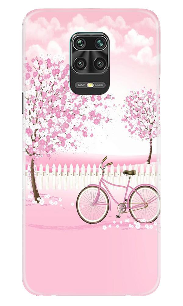 Pink Flowers Cycle Mobile Back Case for Xiaomi Redmi Note 9 Pro (Design - 102) Pink Flowers Cycle Case for Xiaomi Redmi Note 9 Pro (Design - 102)