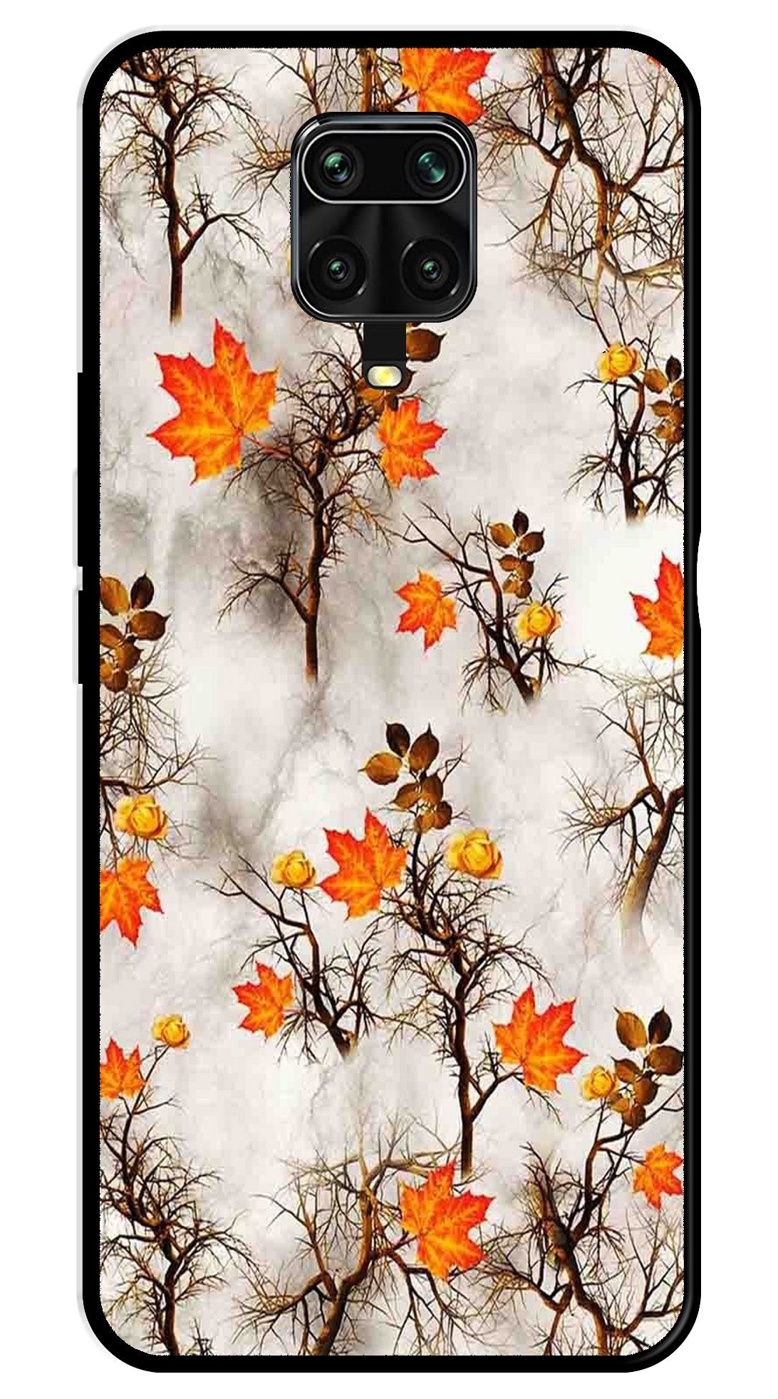 Autumn leaves Metal Mobile Case for Redmi Note 9 Pro (Design No -55)
