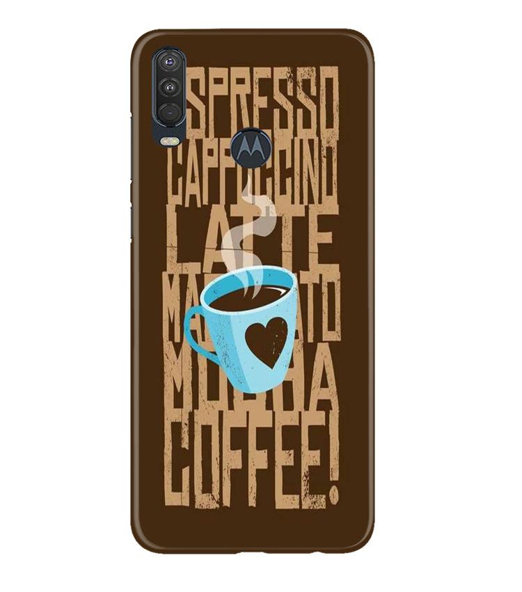 Love Coffee Mobile Back Case for Moto One Action (Design - 351) Love Coffee Mobile Back Case for Moto One Action (Design - 351)
