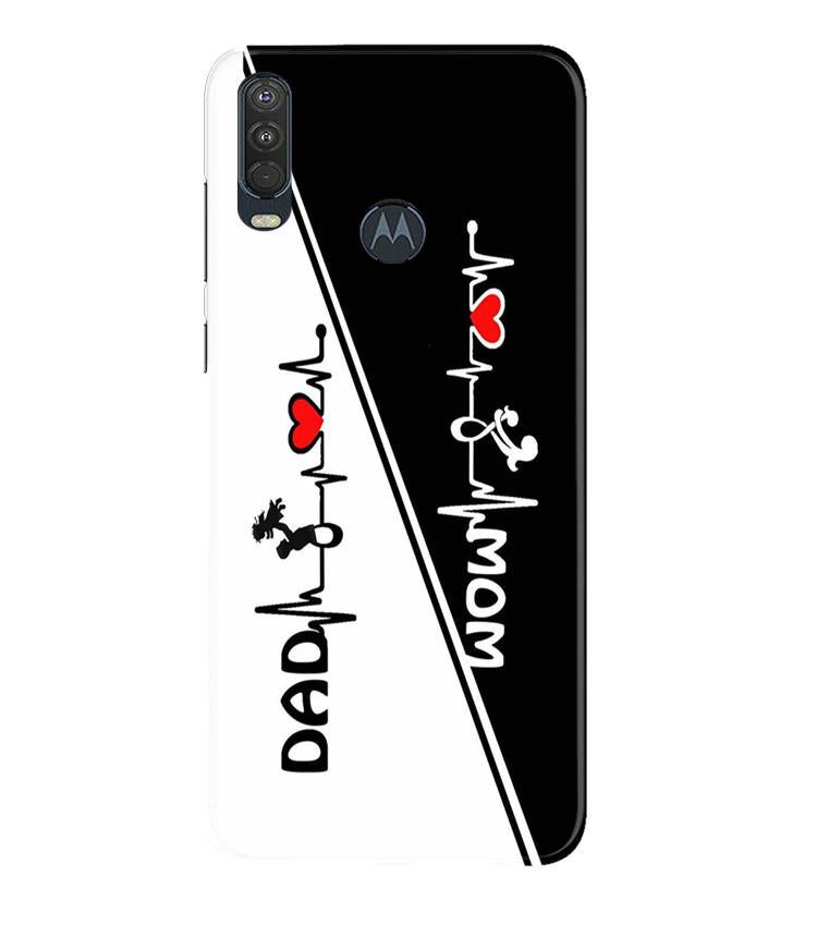 Love Mom Dad Mobile Back Case for Moto One Action (Design - 385)
