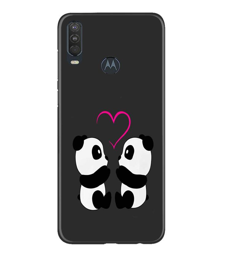 Panda Love Mobile Back Case for Moto One Action (Design - 398) Panda Love Mobile Back Case for Moto One Action (Design - 398)