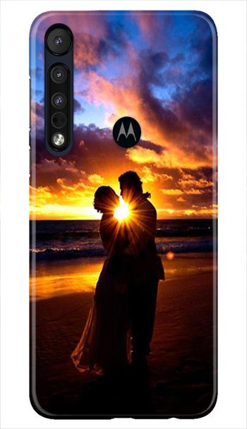 Couple Sea shore Mobile Back Case for Moto One Macro (Design - 13) Couple Sea shore Case for Moto One Macro