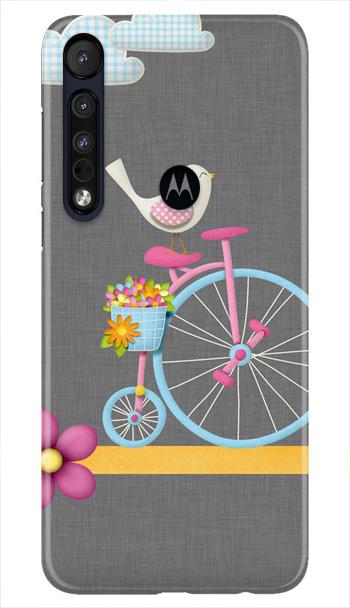 Sparron with cycle Mobile Back Case for Moto One Macro (Design - 34) Sparron with cycle Case for Moto One Macro