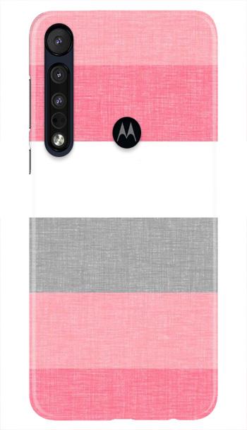 Pink white pattern Mobile Back Case for Moto One Macro (Design - 55) Pink white pattern Case for Moto One Macro
