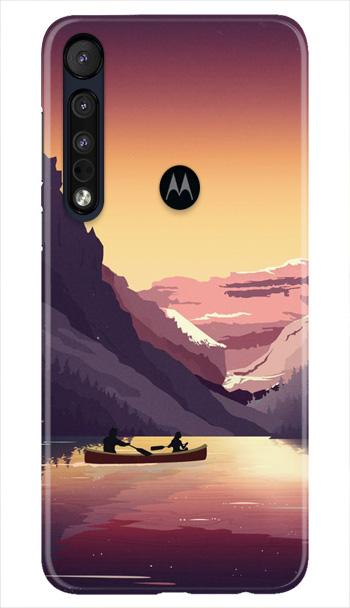 Mountains Boat Mobile Back Case for Moto One Macro (Design - 181) Mountains Boat Case for Moto One Macro (Design - 181)