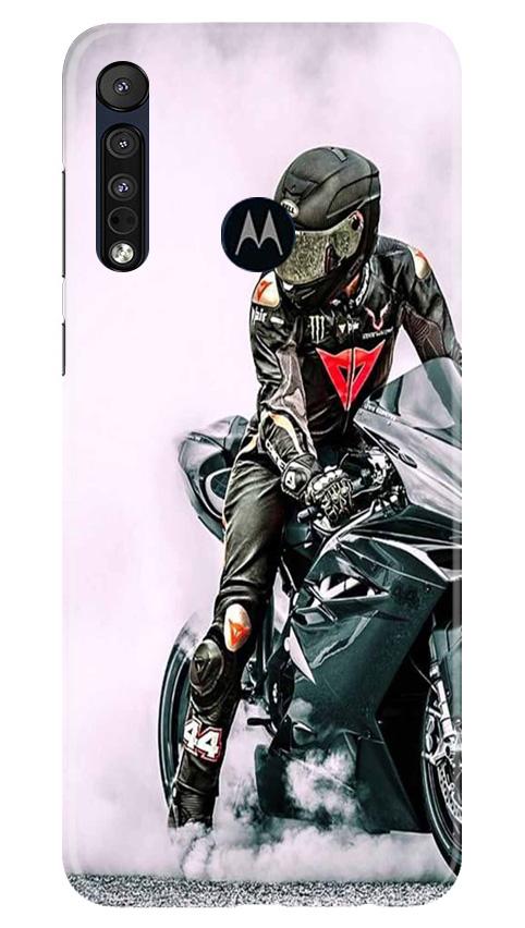 Biker Mobile Back Case for Moto One Macro (Design - 383) Biker Mobile Back Case for Moto One Macro (Design - 383)