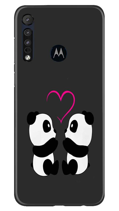 Panda Love Mobile Back Case for Moto One Macro (Design - 398) Panda Love Mobile Back Case for Moto One Macro (Design - 398)