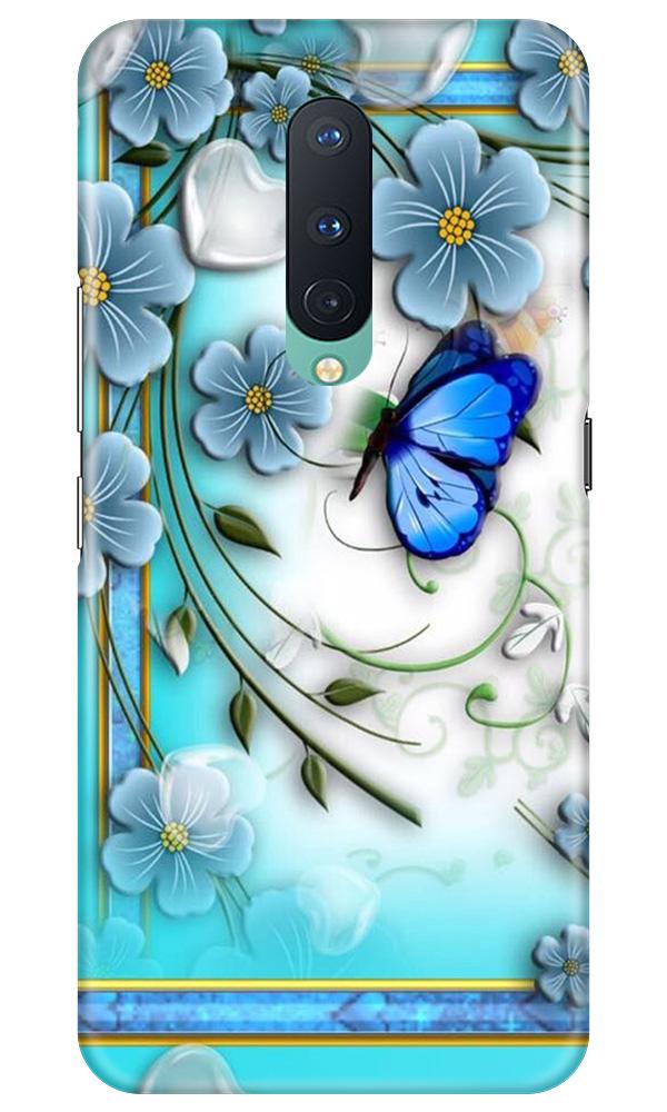Blue Butterfly Mobile Back Case for OnePlus 8 (Design - 21) Blue Butterfly Case for OnePlus 8