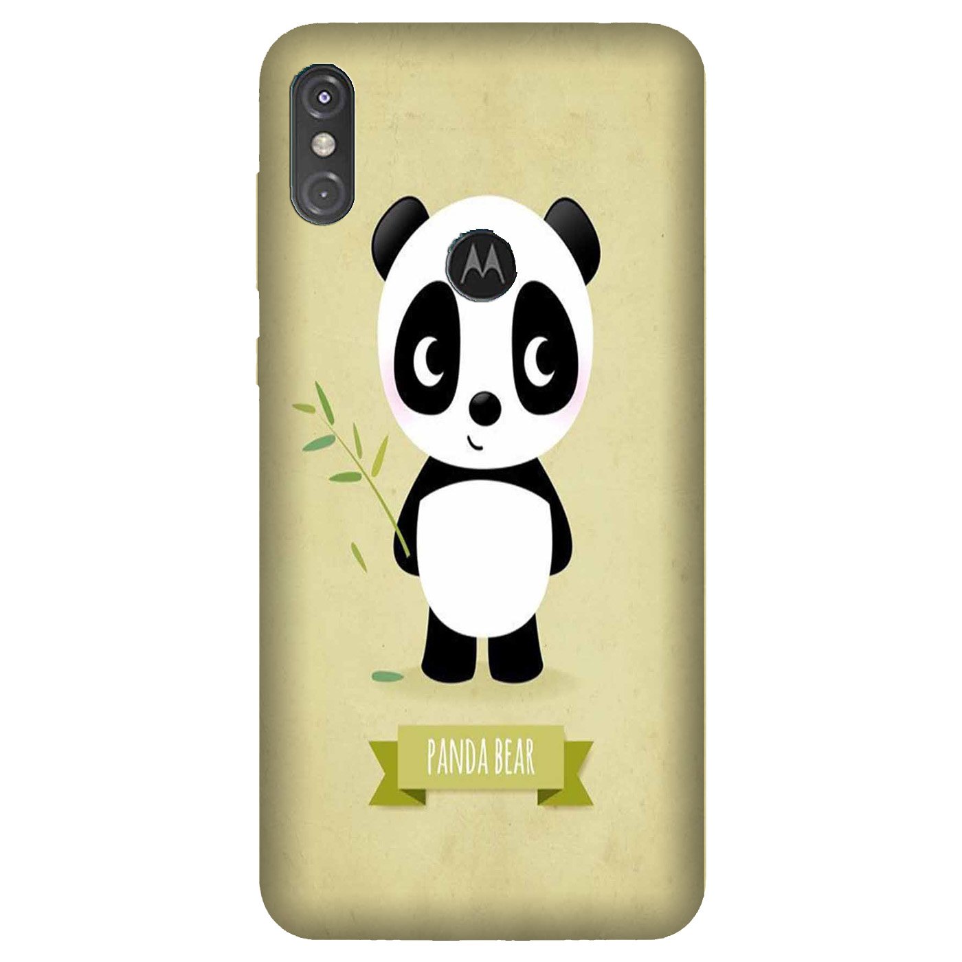 Panda Bear Mobile Back Case for Moto One Power (Design - 317) Panda Bear Mobile Back Case for Moto One Power (Design - 317)
