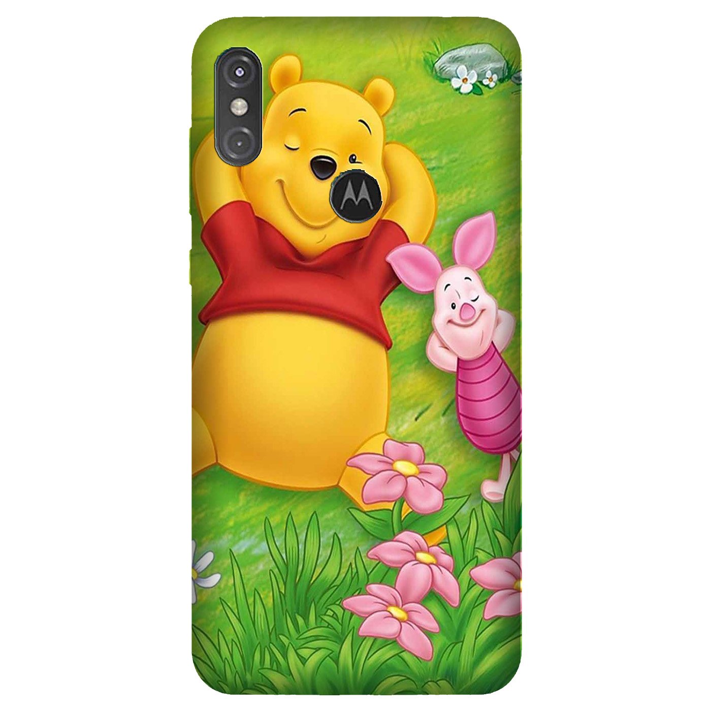 Winnie The Pooh Mobile Back Case for Moto One Power (Design - 348) Winnie The Pooh Mobile Back Case for Moto One Power (Design - 348)