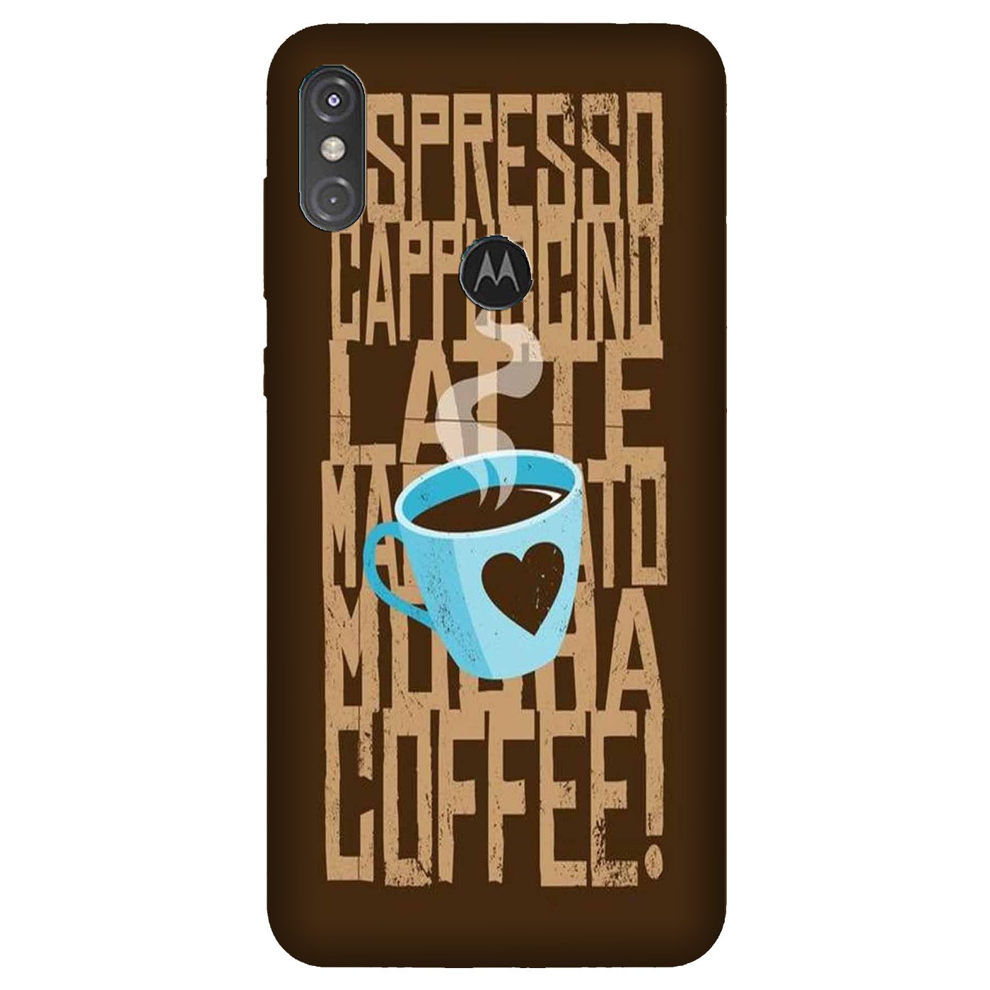 Love Coffee Mobile Back Case for Moto One Power (Design - 351) Love Coffee Mobile Back Case for Moto One Power (Design - 351)