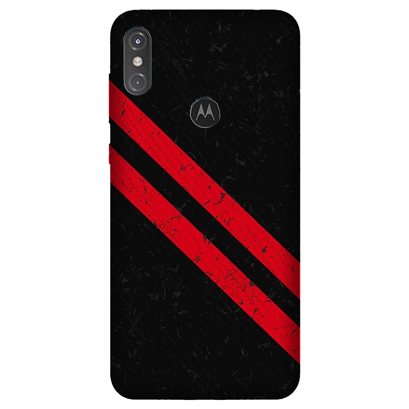 Black Red Pattern Mobile Back Case for Moto One Power (Design - 373) Black Red Pattern Mobile Back Case for Moto One Power (Design - 373)