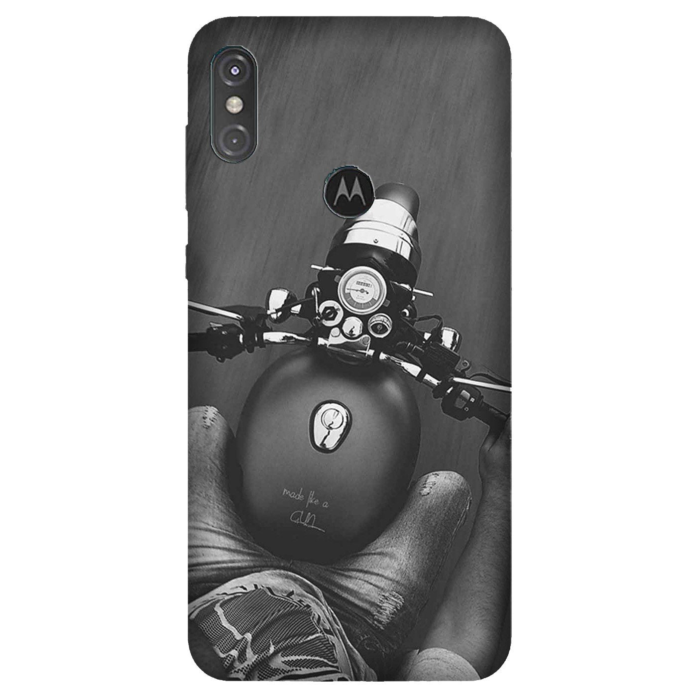 Royal Enfield Mobile Back Case for Moto One Power (Design - 382) Royal Enfield Mobile Back Case for Moto One Power (Design - 382)