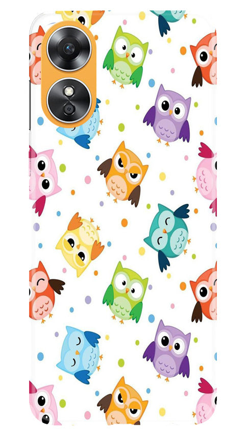 Owl Baground Pattern shore Mobile Back Case for Oppo A17 (Design - 13) Owl Baground Pattern shore Case for Oppo A17