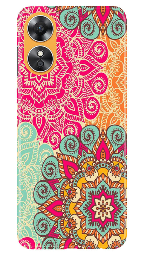 Rangoli art2 Mobile Back Case for Oppo A17 (Design - 29) Rangoli art2 Case for Oppo A17
