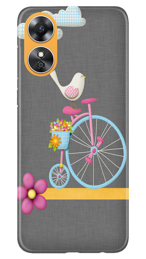 Sparron with cycle Mobile Back Case for Oppo A17 (Design - 34) Sparron with cycle Case for Oppo A17