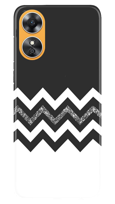 Black white Pattern2Mobile Back Case for Oppo A17 (Design - 83) Black white Pattern2Case for Oppo A17