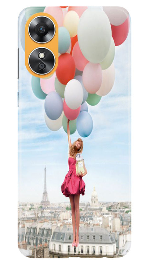 Girl with Baloon Mobile Back Case for Oppo A17 (Design - 84) Girl with Baloon Case for Oppo A17