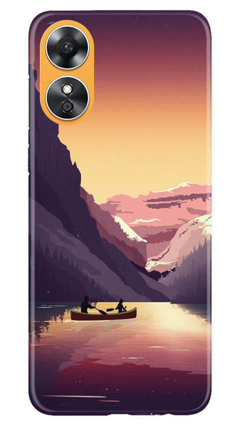 Mountains Boat Mobile Back Case for Oppo A17 (Design - 150) Mountains Boat Case for Oppo A17 (Design - 150)