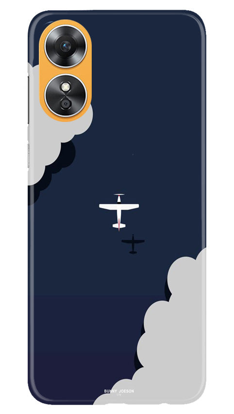 Clouds Plane Mobile Back Case for Oppo A17 (Design - 165) Clouds Plane Case for Oppo A17 (Design - 165)