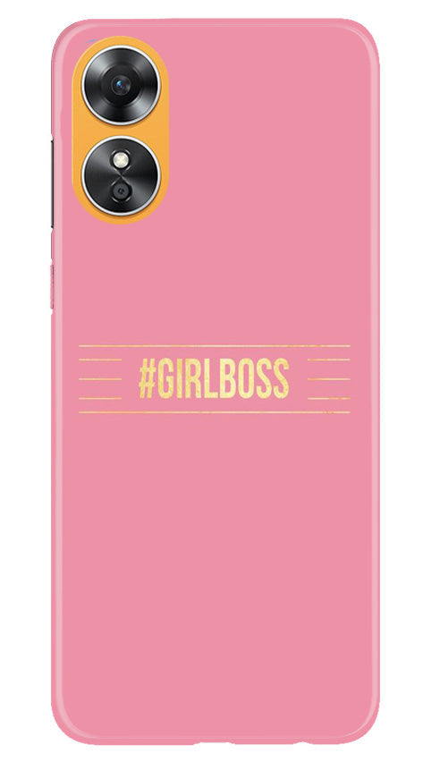 Girl Boss Pink Mobile Back Case for Oppo A17 (Design - 232) Girl Boss Pink Case for Oppo A17 (Design No. 232)