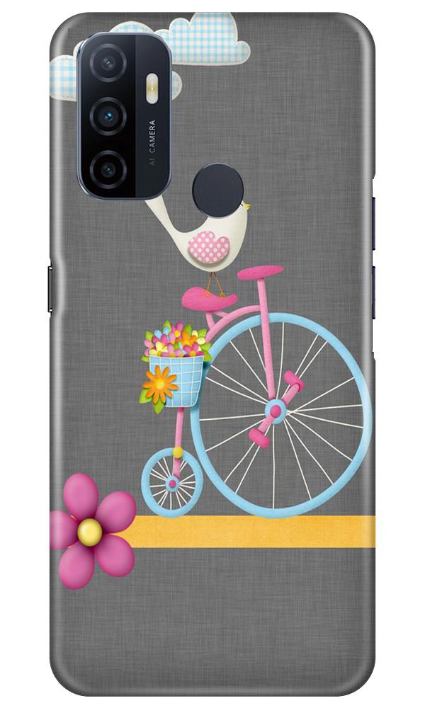 Sparron with cycle Mobile Back Case for Oppo A53 (Design - 34) Sparron with cycle Case for Oppo A53